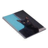 Verbaasde Zwarte Kat Notitieboek (Rechterzijde)