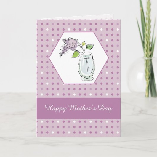 Verband Moederdag Lilacs in Vase Kaart (Voorkant)