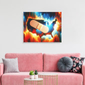 Verband op een Neon USA kaart Canvas Afdruk (Insitu (Woonkamer))