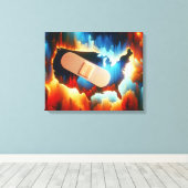 Verband op een Neon USA kaart Canvas Afdruk (Insitu (Houten vloer))