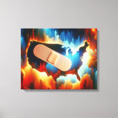 Verband op een Neon USA kaart Canvas Afdruk (Voorkant)