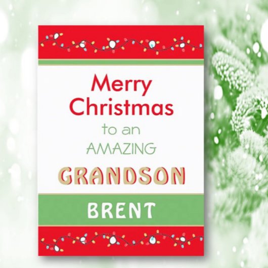 Verbazelijke kerstkaart met kleinzoon feestdagen kaart