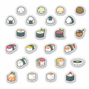 Verbazend Cute Kawaii Sushi Cartoons Sticker