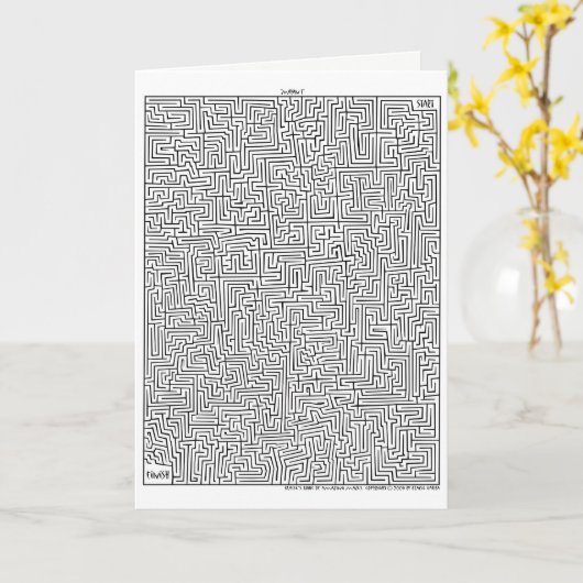 Verbazend Labyrint! Mayan 1 Wenskaart Kaart (Gele Bloem)