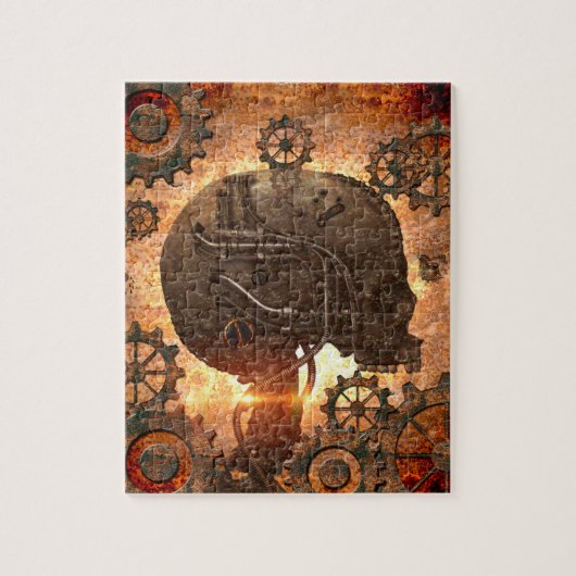 Verbazende steampunk Schedel met toestellen Legpuzzel (Verticaal)