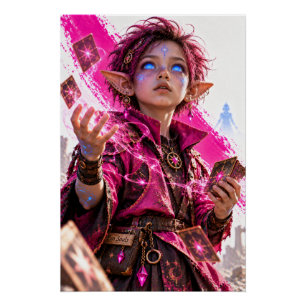 Verbazing / Kleine Magiër / Fuchsia Perfect Poster