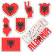 Verbazingwekkend Albanese nationale symbolen Sticker (Voorkant)
