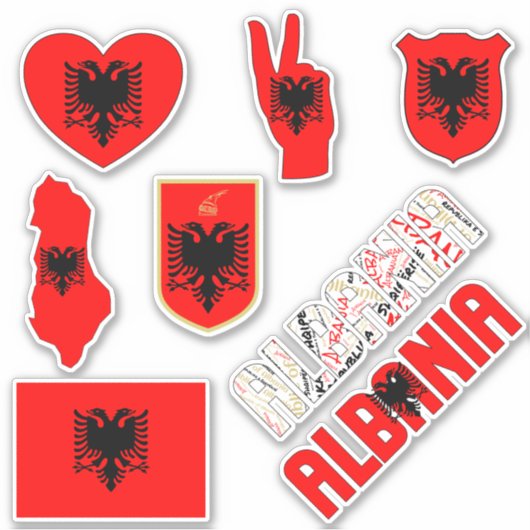 Verbazingwekkend Albanese nationale symbolen Sticker (Voorkant)