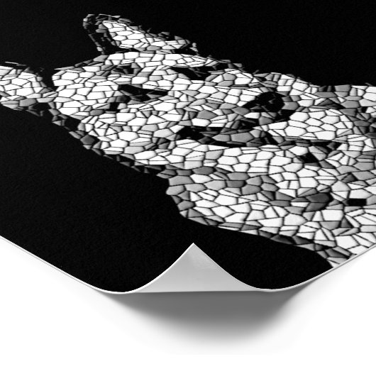 Verbazingwekkend B&W-mozaïek Duits Shepherd Poster (Hoek)