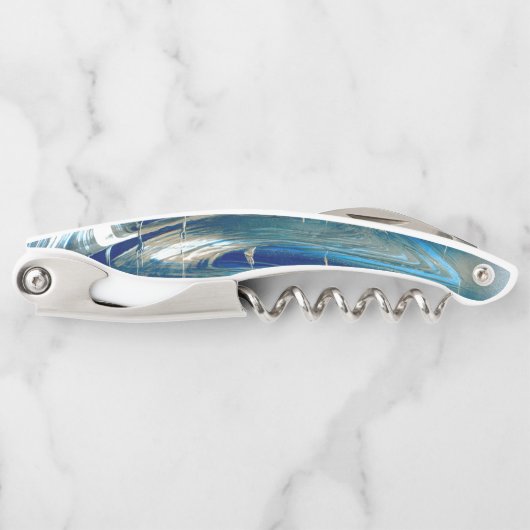 Verbazingwekkend blauw gekleurd abstract kurkentrekker (Voorkant)