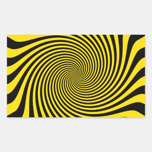 Verbazingwekkend Bumble Bee Yellow Swirl Decor Rechthoekige Sticker (Voorkant)