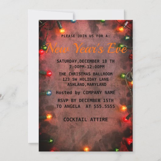 Verbazingwekkend, cool, nieuwjaarsuitnodiging kaart (Voorkant)