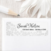 Verbazingwekkend, fijn, mooi wit schilfers kerstmi etiket (Insitu)