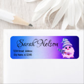 Verbazingwekkend, fijn, prachtig blauw kerstlabel etiket (Insitu)