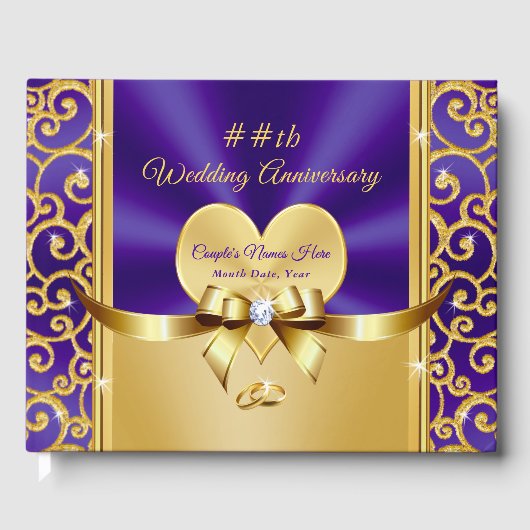 Verbazingwekkend gepersonaliseerd huwelijksjubileu gastenboek (Voorkant)