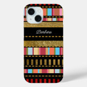 Verbazingwekkend gestreept patroon met haar naam Case-Mate iPhone case (Achterkant)