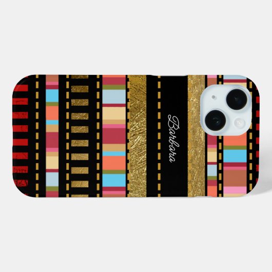 Verbazingwekkend gestreept patroon met haar naam Case-Mate iPhone case (Achterkant (horizontaal))