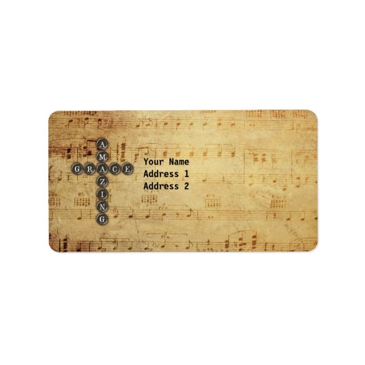 Verbazingwekkend Grace Cross op Muziekblad Custom Etiket (Voorkant)