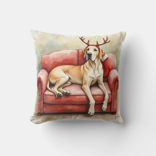 Verbazingwekkend Great Dane Kerstkussen Kussen (Voorkant)