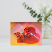 Verbazingwekkend hart en vlinder Hartelijk dank Briefkaart (Staand voorkant)
