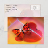 Verbazingwekkend hart en vlinder Hartelijk dank Briefkaart (Voorkant / Achterkant)