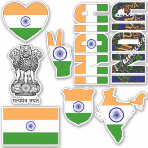 Verbazingwekkend India vormen nationale symbolen Sticker