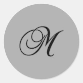 VERBAZINGWEKKEND INITIAAL M MONOGRAM RONDE STICKER