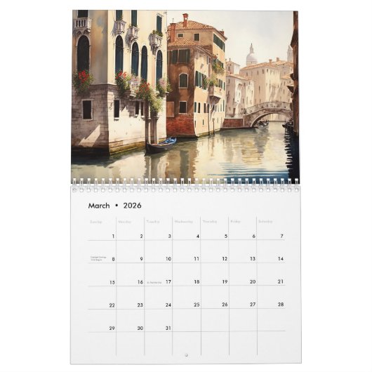 Verbazingwekkend Italië 2024 Maandelijkse jaarkale Kalender (Mar 2026)