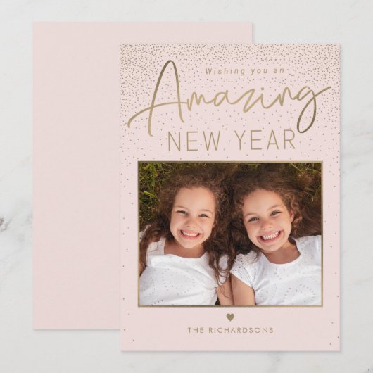 Verbazingwekkend jaar moderne, gelukkige nieuwjaar feestdagenkaart (Voorkant / Achterkant)