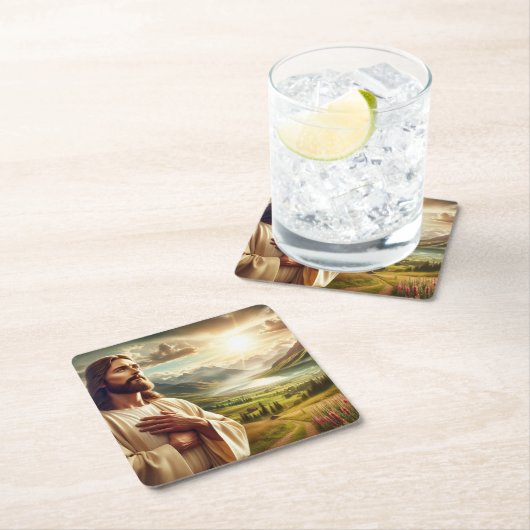 Verbazingwekkend Jezus Christus digitale schilderi Kartonnen Onderzetters (Insitu)