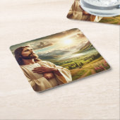 Verbazingwekkend Jezus Christus digitale schilderi Kartonnen Onderzetters (Schuin)