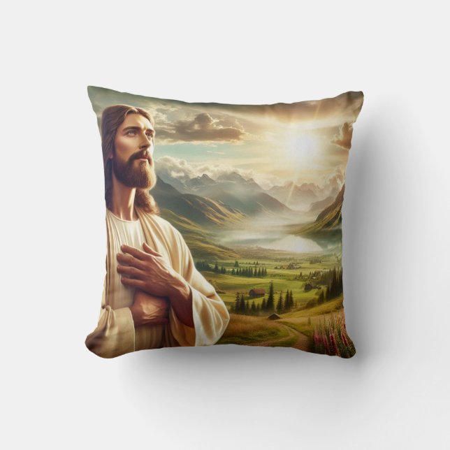 Verbazingwekkend Jezus Christus digitale schilderi Kussen (Voorkant)