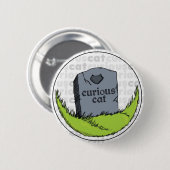 Verbazingwekkend kat gravestone ronde button 5,7 cm (Voorkant /achterkant)