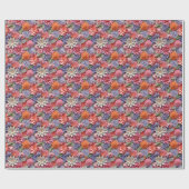 Verbazingwekkend kleurrijk 3D bloemig naadloos pat Cadeaupapier (Vlak)