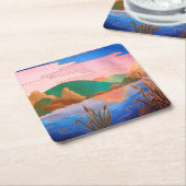 verbazingwekkend kleurrijk abstract landschap kartonnen onderzetters (Schuin)