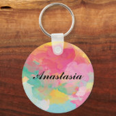 Verbazingwekkend kleurrijk met jouw naam sleutelhanger (Voorkant)