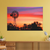 Verbazingwekkend kleurrijke dagzonnopwindmolen canvas afdruk (Insitu (Woonkamer))