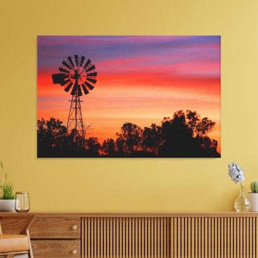 Verbazingwekkend kleurrijke dagzonnopwindmolen canvas afdruk (Insitu (Woonkamer))