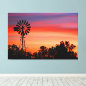 Verbazingwekkend kleurrijke dagzonnopwindmolen canvas afdruk (Insitu (Houten vloer))