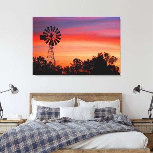 Verbazingwekkend kleurrijke dagzonnopwindmolen canvas afdruk (Insitu (Slaapkamer))