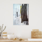 'Verbazingwekkend moderne' Abstracte zwart-witkuns Poster (Keuken)