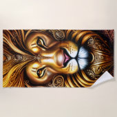 Verbazingwekkend Mooie Gouden Leeuw  Strandlaken (Voorkant)