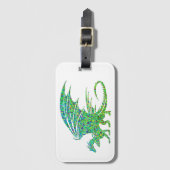Verbazingwekkend Mozaïek Groene Draak Bagagelabel (Voorkant (verticaal))