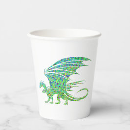 Verbazingwekkend Mozaïek Groene Draak Papieren Bekers