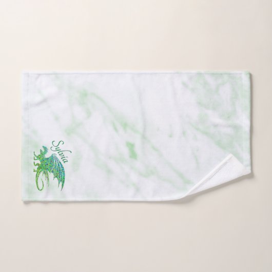 Verbazingwekkend mozaïek groene draak persoonlijk bad handdoek (Handdoek)
