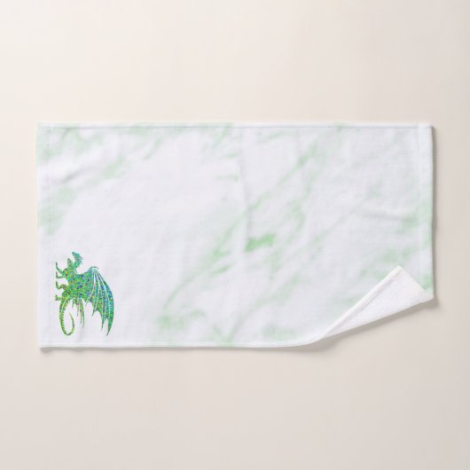 Verbazingwekkend mozaïek groene draak persoonlijk bad handdoek (Handdoek)