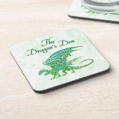 Verbazingwekkend mozaïek groene draak persoonlijk bier onderzetter (Linkerzijde)