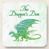 Verbazingwekkend mozaïek groene draak persoonlijk bier onderzetter (Voorkant)