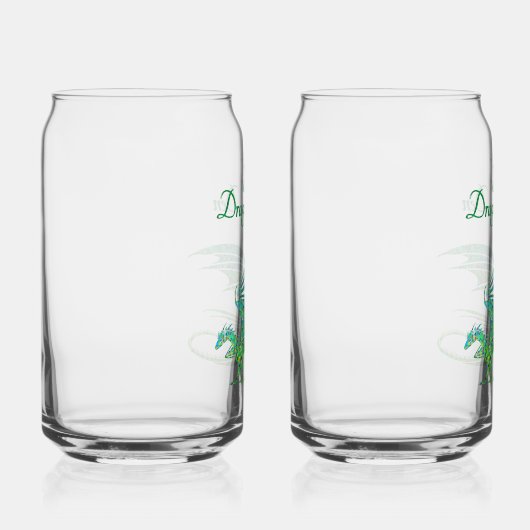 Verbazingwekkend mozaïek groene draak persoonlijk blikvorm glas (Rechts)