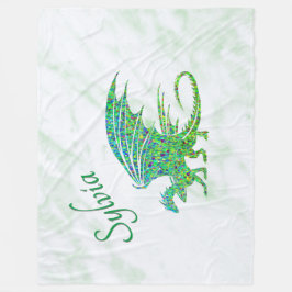 Verbazingwekkend mozaïek groene draak persoonlijk fleece deken